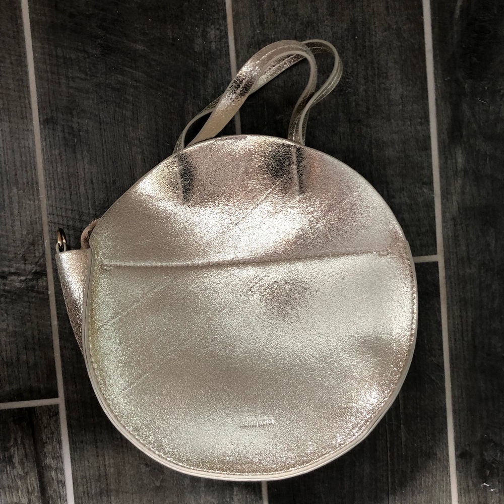 Gold metallic circular purse